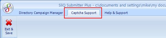 Captcha Support Tab