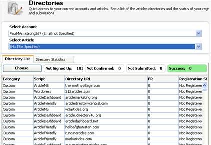 Directory List Tab