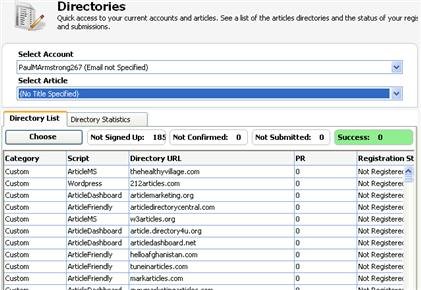 Directory List Tab