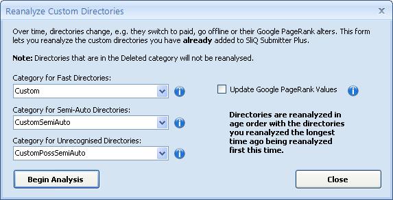Reanalyze custom directories