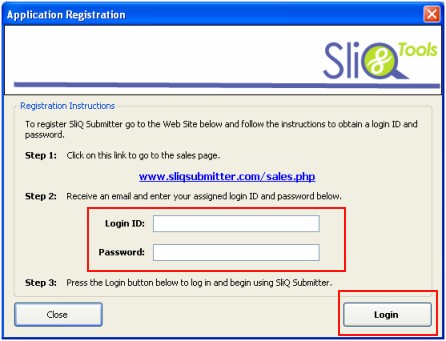 Registration Dialog