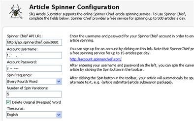 Spinner Configuration Tab