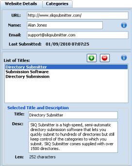 submit website details